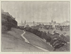 West Princes Street, vanaf de Mound, Edinburgh door Charles Auguste Loye